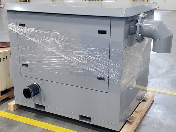 Positive displacement blower package with enclosure is a a manufactured product from a supplier, but it could be considered part of a filtration system’s manufactured product scope if included as an air wash blower.